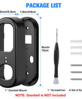 No Drill Adhesive Doorbell Mount For Arlo Video Doorbell 2K HD 2nd Gen, mount and tools shown, black anti theft bracket