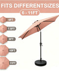 Water Filled 55 Lb Patio Umbrella Base Stand Heavy Duty Round Outdoor Base with UV stabilizer shown with fitted umbrellas