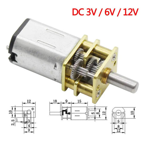 GA12 N20 Micro DC 6V 200 RPM High Speed Reduction Motor With Mini Metal Gear Box and diagrams for hobbyists