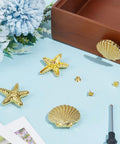 Slap These Killer Gold Cabinet Knobs Onto Your Dresser Or Vanity For An Instant Coastal Vibe Upgrade This Twelve Piece Hardware Set Features detailed starfish and seashell designs.