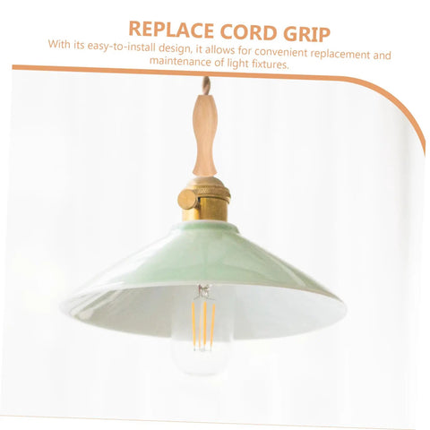 Wooden Chandelier Cord Grip For Ceiling Lights Simple Install Pendant Light Mounting Clip shown on light fixture