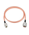 N Type Female To N Type Male RG400 Coax Cable Jumper Pro Grade 3Ft 50 Ohm Low Loss RF Cable, coiled with connectors visible