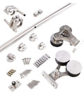 Sliding Barn Door Hardware Kit Top Mounted Dual Wheel Stainless Steel Dope Setup Easy To Install For Smooth Operation components