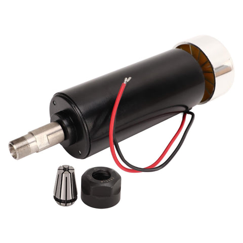 Heavy Duty 500W Air Cooled CNC Spindle Motor With 52MM Shaft And 12000 RPM High Torque for precision milling, showing motor and parts.