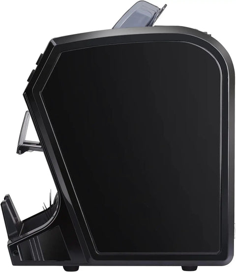 Heavy Lifter Bill Counter Machine That Handles Mixed Denomination Sorting With Multi Currency Support Fast Cash Stacking And Legit Checker Tech side view with transparent top.