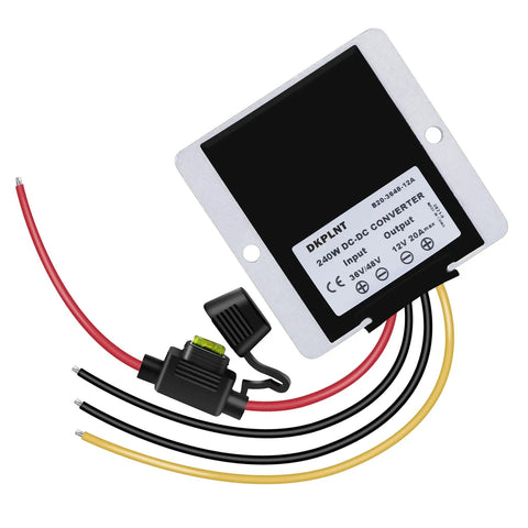 12V Golf Cart Converter 20A 240W 36V Or 48V Input To 12V Output With Fuse High Efficiency Up To 97 Percent And Protection aluminum housing