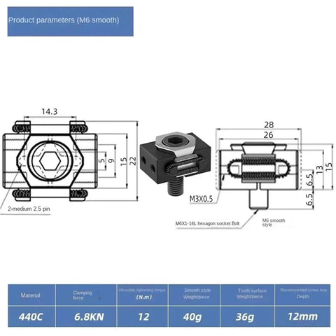 Precision Machinist Vise With M6 M8 M10 M12 Clamping For CNC Multi-Station Batch Work, detailed product parameters diagram.