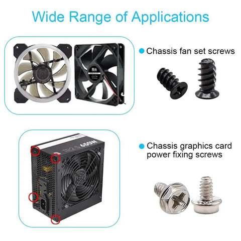 Heavy Duty M2 Standoff And Screw Kit Compatible With Asus Gigabyte Asrock Msi Motherboards for fans and PSU screws.