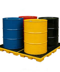 Heavy Duty Two Drum Spill Containment Pallet With Drain Outlet And Forklift Slots 48 By 24 By 4 Inch 2000 Lbs Capacity Tray