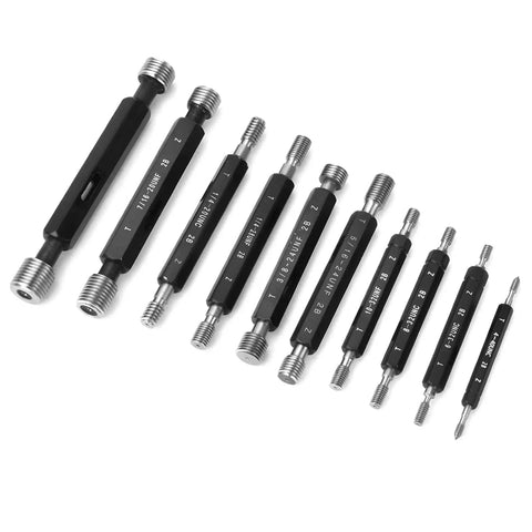 10 Piece Thread Plug Gauge Set For Nut And Bolt Threads Double End Imperial Thread Checker Hand Tool Pro Grade Quick And Accurate