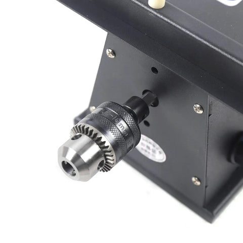 Close-up of drill attachment on 110V Portable Table Saw Gem Jewelry Rock Polishing And Grinding Machine Lapidary Polisher Buffer Jade Cutting Carving Mini DIY Grinder Tool For Cutting Grinding Polishing Dope Pro Grade