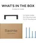 Square Cabinet Handles Set 10 Pack 3 Inch Matte Black Flat Drawer Pulls for Kitchen Cabinets box with screws included