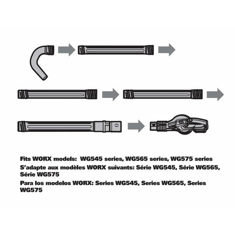 Assembly diagram of Universal Gutter Cleaning Kit For Leaf Blowers With 11 Ft Reach No Ladder Needed Tool Free Setup