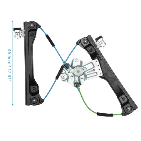 Heavy Duty Front Left Power Window Regulator Motor For Chevrolet Volt 2011 To 2015 Direct Fit Assembly seen from above, showing wires and structure.