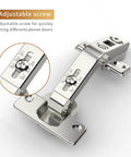 Adjustable screw detail of Two Pack 135 Degree Lazy Susan Cabinet Hinges Concealed Full Overlay for Corner Cabinets and Folded Doors Includes Screws Durable Steel Hardware for DIY Projects and Renovations.