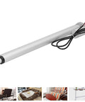 Get This Heavy Duty 30N Electric Linear Actuator With Compact Design For Boats And Industrial Machinery, Low Noise And Energy Saving Power Move For Cars At 12V DC Voltage, silver with black end and wires.