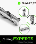 SHARPRO 1/8-in 2-flute carbide end mills set; AlCrN coated, upcut spiral CNC router bits