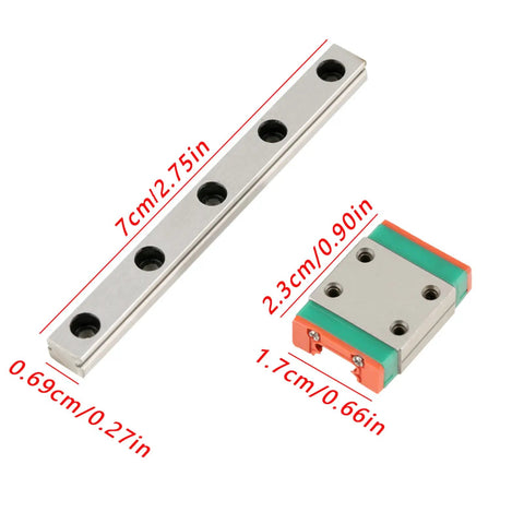 LML7B Linear Rail Guide Seventy Millimeter Length Seven Millimeter Width Pro Grade High Precision Four Point Contact Design Oil Injection Lubrication Port