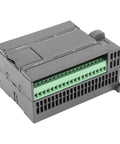 Rugged 32 Bit PLC Controller with 16 Digital Inputs and 16 Transistor Outputs, 4 Channel 100K Pulse, 24V DC, industrial-grade control unit.