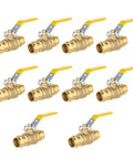Pack of 10 Lead Free Three Quarter Inch Copper Press Ball Valves With EPDM O Rings, One Quarter Turn Full Port Shut Off For Copper