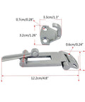 Adjustable Stainless Steel Toolbox Draw Compression Toggle With Spring Catch Clamp Hinge For Latching Cabinets And Small Drawer Storage Boxes That Stay Secure, dimensions shown.