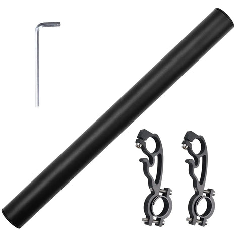 40 cm Aluminum Alloy Bike Handlebar Extender Mount For On The Go Riders, with brackets and hex key for easy install, black