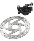140mm Rear Disc Brake Caliper Kit For Mini Dirt Bikes Go Karts Scooters And ATVs Electric Or Gas Aluminum Alloy Rotor Set For Reliable Stopping Power Now showing black caliper and silver rotor on white background.