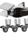 4 Pack Heavy Duty Swivel Casters Rolling Smooth As Silk With Retractable Kickback Locks For Living Room Furniture Workshop Carts And Storage Lockers Rock Solid Setup, featuring durable poly wheels and metal brackets.