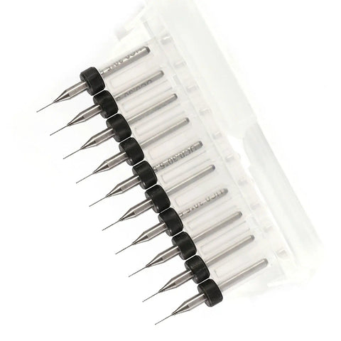 Tungsten Carbide Drill Bits Set 0.3mm, 10 Piece Precision PCB Micro Drill Bit Kit for Electronics in clear plastic case
