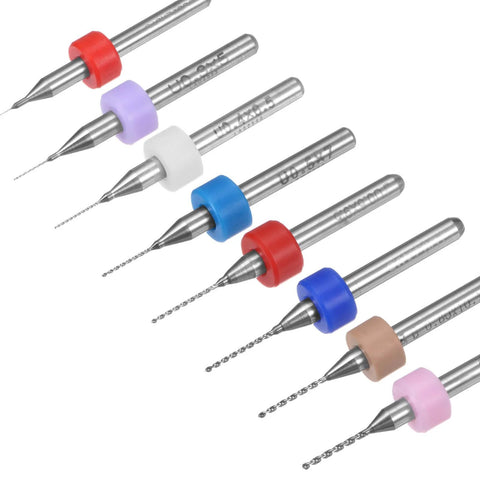 Micro PCB Drill Bit Set With One Eighth Inch Shank Solid Tungsten Carbide CNC Engraving Bits for Circuit Board Drilling, 20 Pcs