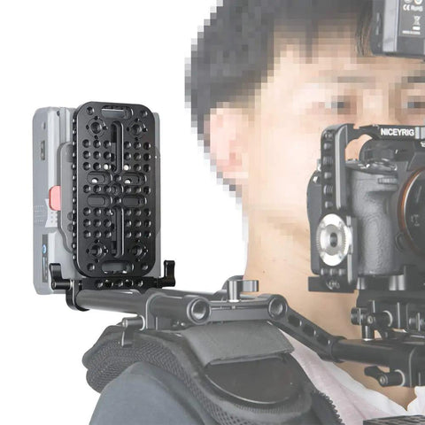 Pro Camera Cheese Mounting Plate With 15mm Rod Clamp Built Like A Tank For DSLR Videography Rigs And Cinema Mods Featuring Flawless 9mm Drill Spacing For Your Next Blockbuster Shoot