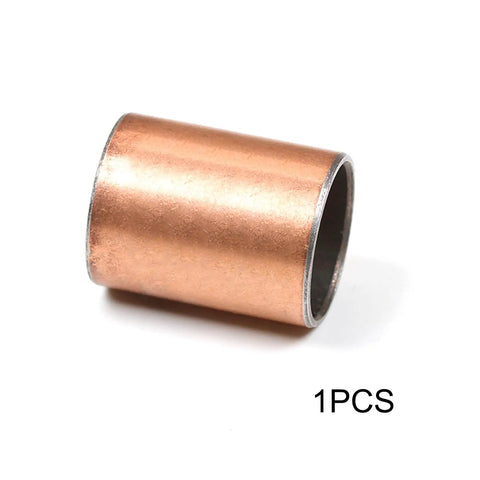 Ready To Drop Single Sleeve Bearing 20 Millimeter Bore By 23 Millimeter Wrap By 30 Millimeter Long Oilless Plain Bushing showing copper core.