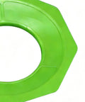 Close-up of a green ergonomic polymer stand from the Straight Up Top Tier Bowling Ball Sanding Pad Holder Two Pack.