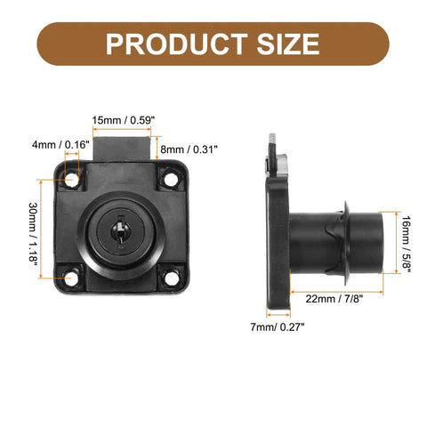 Lock Up Your Stash With This Heavy Duty Alloy Steel Drawer Lock 2 Pack Featuring Keyed Different Cylinders Built Tough For Quick Cabinet Security Install Black product size measurements