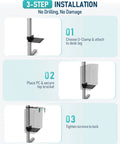 3-step installation guide for Heavy Duty Under Desk PC Mount With No Drill Clamps Keeps CPU Secure Like A Champ.