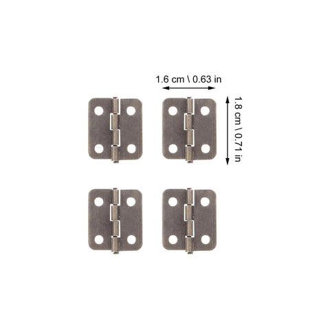 Miniature Iron Chest Hinges With Screws For Antique Jewelry Boxes And Small Wooden Chests, Retro Cabinet Hardware For DIY Crafts, 50Pcs Dope Vintage Style Durable OHPHCALL, close-up view