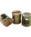 Barrel Nuts For Furniture And Diy Woodworking Hammer Head Threaded Inserts M6 M8 Zinc Plated 10 Pcs Cross Hole Design