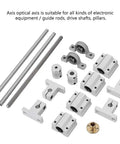 T8 Guide Screw Kit With Shaft Coupling 200mm Horizontal Optical Axis 8mm Guide Rail Shaft Pillow Block Bearings on white background