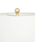 Top view of white linen shade with gold finial from Leopard Polystone Table Lamps Set of 2 in Gold Finish, 29 Inch Tall Dope Glam Living Room Accent Lamps