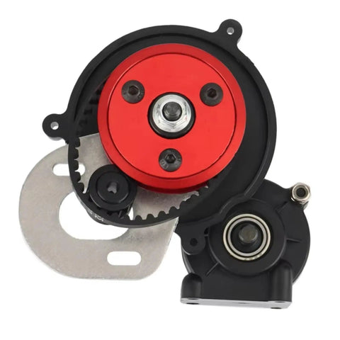 SCX10 1 10 RC Belt Drive Transmission Box Beefed Up Upgrade Kit With Three Point Two Millimeter Motor Gear For 90046 90047 high torque drivetrain