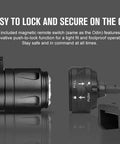 Ultra Compact Tactical Flashlight For Hunting And Outdoor Use, 1250 Lumens, 14400 Candela, 240 Meter Beam remote switch view