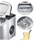 Countertop Ice Maker Automatic Portable For Home One Touch Operation, showing ice bin and internal mechanisms.