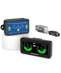 Wireless RV Leveling System And Off Road Inclinometer with digital display showing roll and pitch angles, suitable for RVs.