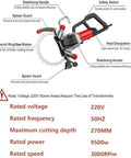 Badass Brushless Ring Saw For Wall Cutting With A Kickass Copper Motor That Slays Reinforced Concrete And Stone, Pumping Out 3000 RPM For Precision Grooving, Running Smooth As Silk For Pros Crushing Heavy Jobs Without Breaking A Sweat. Features a stabilising handle and safety switch.