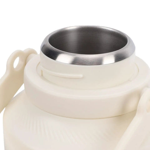 Close-up of the stainless steel rim of the Portable Electric Water Boiler Kettle Slick One Liter, highlighting quality design.