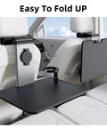 Built Like A Tank Car Headrest Desk Mount For Tesla Cybertruck rear seat tablet stand with foldable design and sturdy arm.