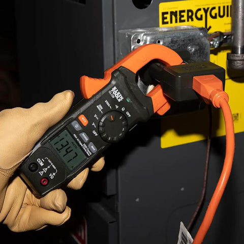 Clamp Meter Electrical Test Kit With Auto Ranging, Measures AC Current Up To 400 Amps, Backlit Display, Includes GFCI Tester