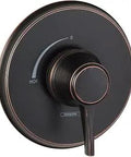 Ecostat Classic Pressure Balance Shower Valve Trim in rubbed bronze with smooth temperature control, front view.