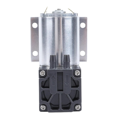 Brushless 12V DC Vacuum Pump delivers knockout suction at 5 liters per minute with compact design and dual ports.