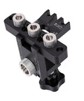 Heavy Duty 3 In 1 Self Centering Dowel Jig Kit For Shop Ready Woodworking Aluminum Drill Guide top view with adjustable knobs.
